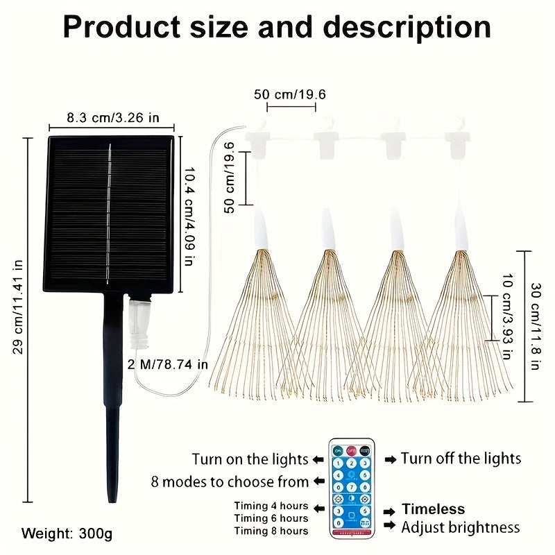 Solar Firework Lights | LED Starburst Garden Patio Tree Decor