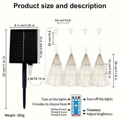 Solar Firework Lights | LED Starburst Garden Patio Tree Decor