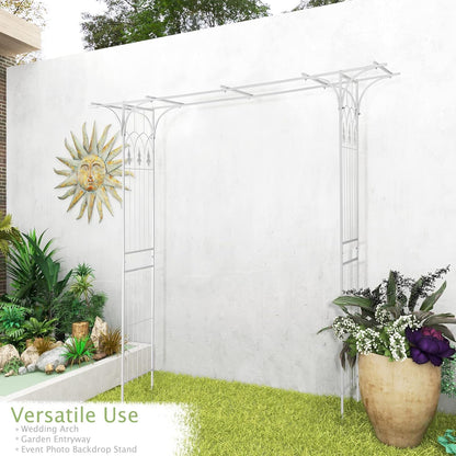 Garden Arbor Arch Metal Rustproof Wedding Climbing Plant Trellis