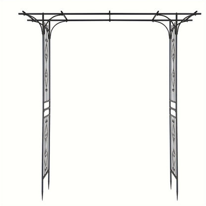 Flat Top Iron Garden Arch 16mm Tube Rustproof Climbing Rose Trellis