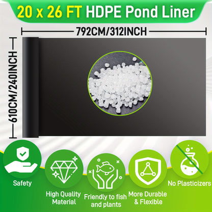 Pond Liner HDPE Heavy Duty – Waterproof Koi Fish & Water Garden