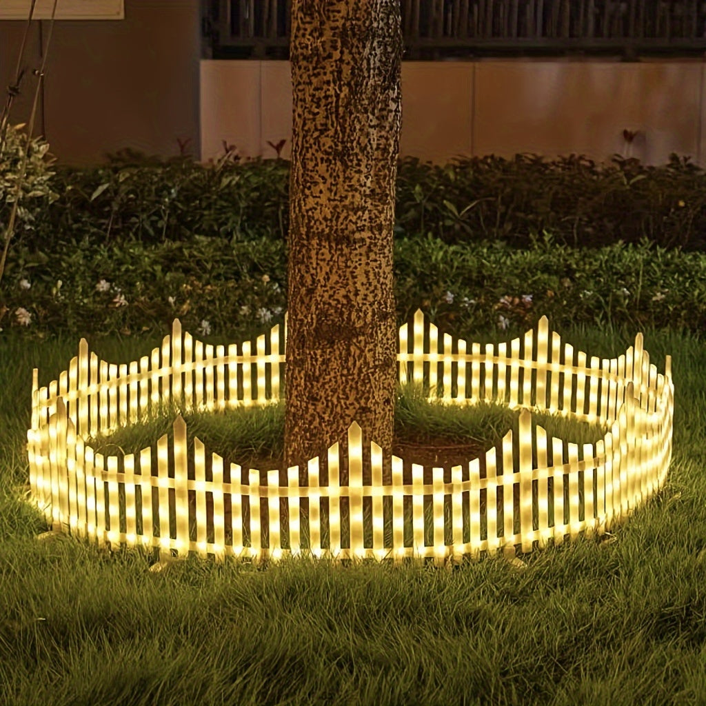 Solar Fence Lights Outdoor 8 Pack | Color LED Lantern Garden Decorative Light, IP44 Waterproof, Flashing & Steady Modes, Courtyard Villa Patio Christmas Decor
