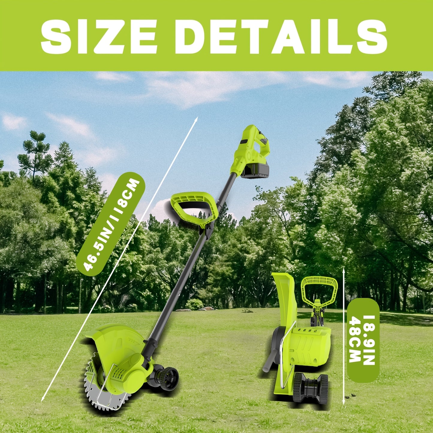 Cordless Lawn Mower 3-in-1 | Trimmer Edger Small Yard Patio Garden
