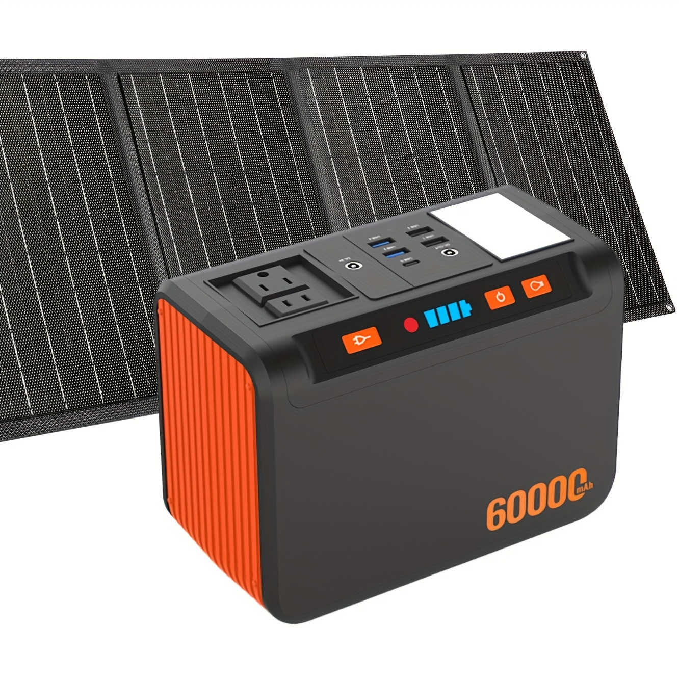 Outdoor Power Bank Portable Power Station 88Wh/222Wh – 100W/250W, 2×110V AC, DC/USB/USB-C, LED Light, Optional 40W Solar Panel for Camping, Hiking & Emergency