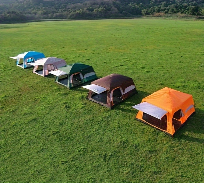 Large Camping Tent 2-Room Family Cabin 6-12 Person Mosquito Net