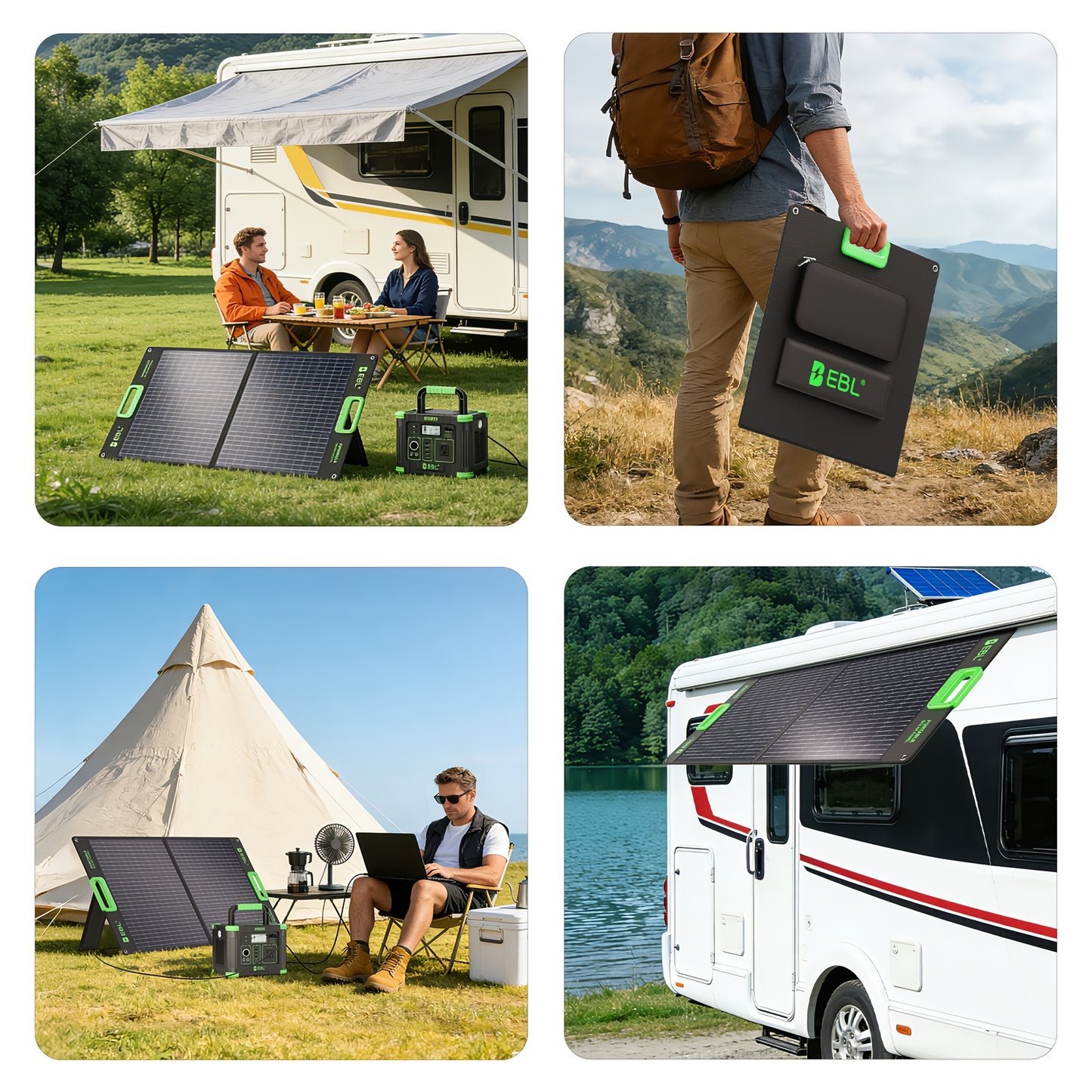 [Portable Solar Panel] 100W Solar Panel for Power Station, Portable Solar Panel with 100W Capacity, Foldable Design for Backup Power, Ideal for Charging Power Stations During RV Camping Or Off-Grid Use