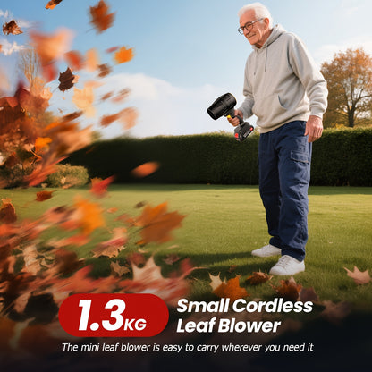 Cordless Leaf Blower 40000RPM 21V Rechargeable, Handheld Electric Blower for Leaves, Dust & Snow — High-Pressure Jet Car Dryer, Home & Outdoor Use