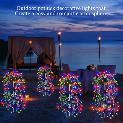 Solar Firecracker String Lights 120 LED, 8 Modes Waterproof