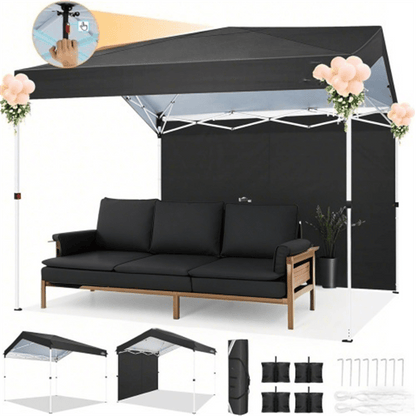 Pop Up Canopy Tent 10x10 FT 1-Key Center Lock 3 Heights Carry Bag