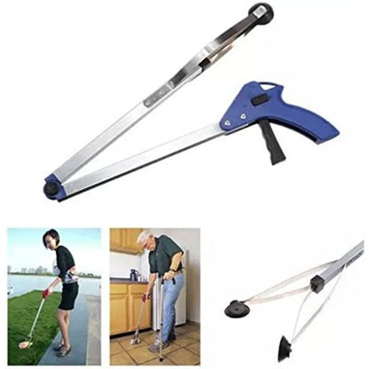 Reacher Grabber Tool 32-Inch Foldable 2-Pack - Aluminum Alloy Extender with Rubber Suction Cup Grippers, Safety Lock & Ergonomic Pistol Handle for Elderly, Mobility Aid, Trash Picker & Garden Use