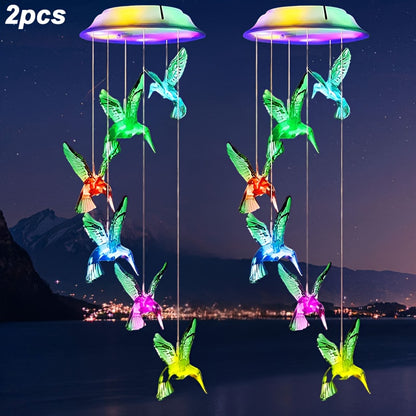 Solar Hummingbird Butterfly Pendant Light 6 LED Color