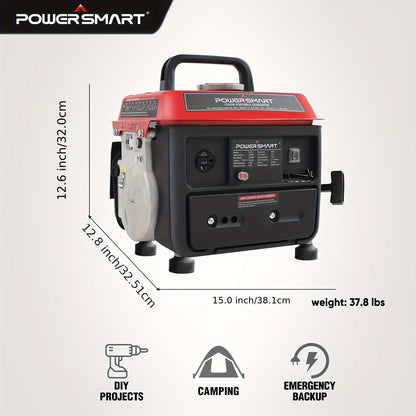 Portable Generator 1200W 2-Stroke Low Noise - Compact Lightweight Gas Powered Generator for Camping, Job Sites, Outdoor Work, Home Emergency Backup, Easy Recoil Start
