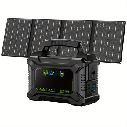 Portable Power Station 155WH/222WH with Solar Panel Option - Solar Generator, Lithium Battery Pack, AC Outlet, USB, LED Light for Camping, RV, Home Emergency Backup, Laptop, Outdoor Use