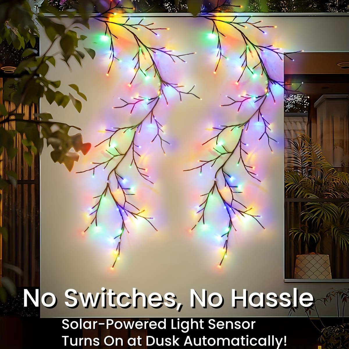 Solar Willow Vine Fairy Lights 96 LED 8 Modes 5.9ft