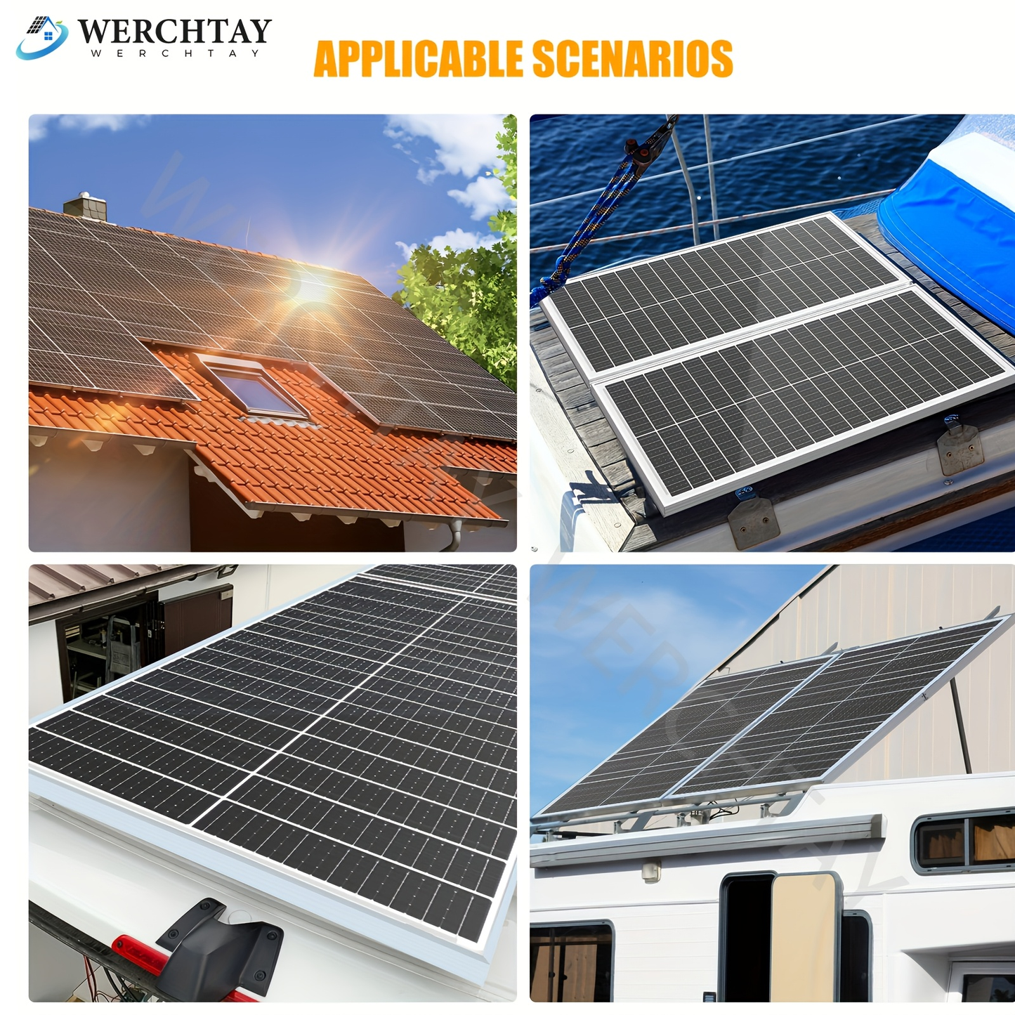 Monocrystalline Solar Panel 400W 25.5% High Efficiency Half-Cut Cell A+ Grade 2pcs 200W 12V Solar Module for Farm House Rooftop RV Caravan Off-Grid System Energy Independence