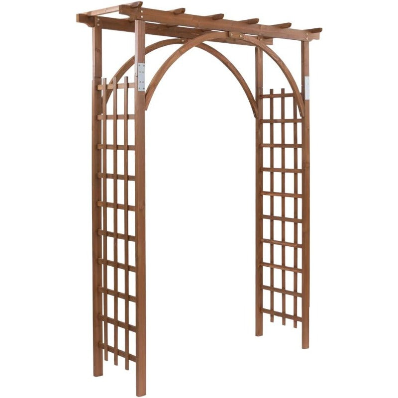 Teak Wood Pergola Arbor 85" Wedding Arch Garden Climbing Trellis