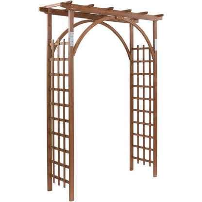 Teak Wood Pergola Arbor 85" Wedding Arch Garden Climbing Trellis