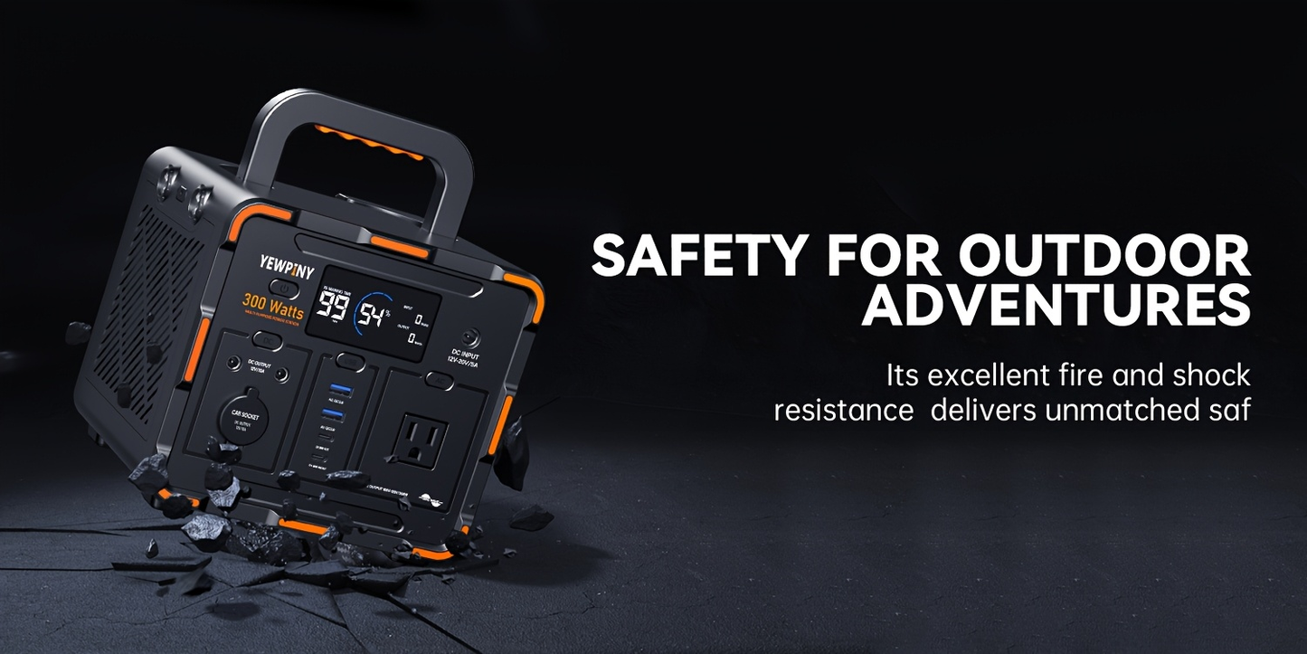 Outdoor Power Station 300W / 600W Fast Charging | 259Wh 599Wh Lithium Solar Generator AC DC USB | Camping Hunting Home Power Outage Backup