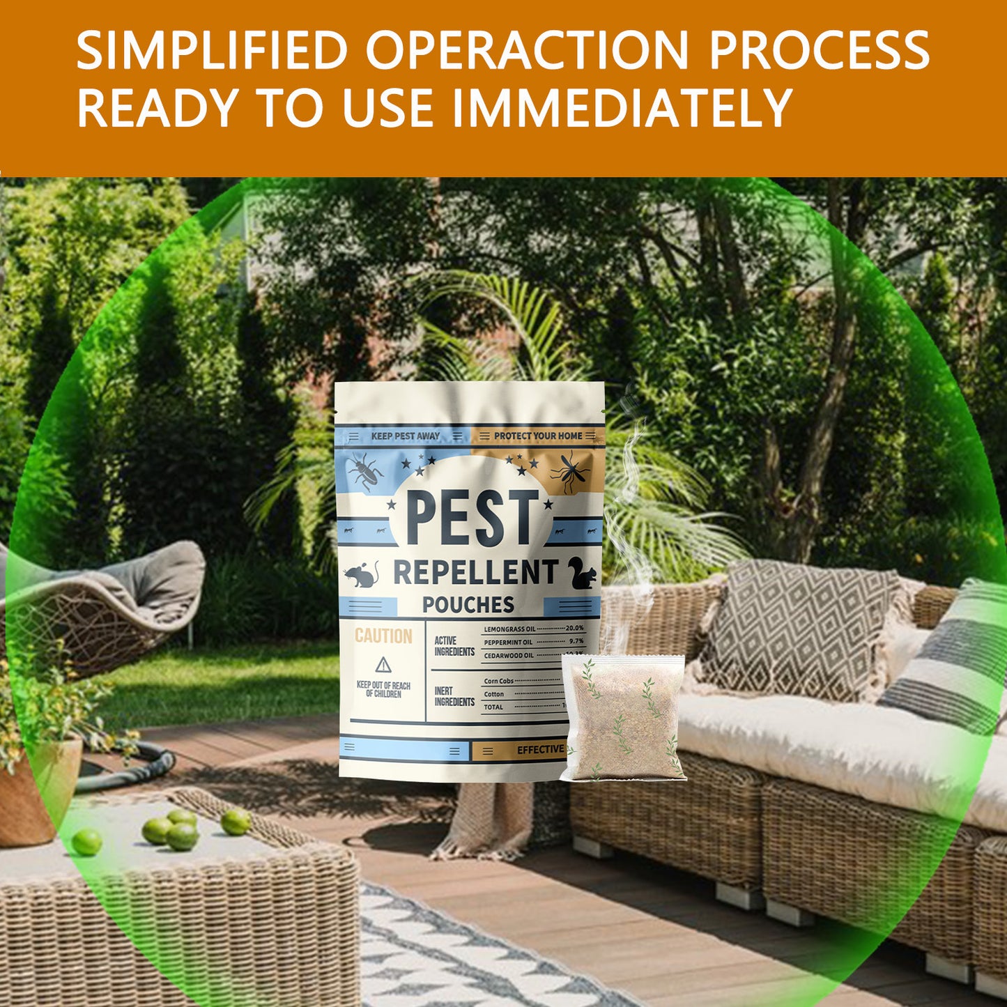 Spider Repellent Pouches 10 Pack, Peppermint & Lemongrass Oil, Natural Indoor Outdoor Spider Deterrent, Safe for Kids & Pets, 60-Day Protection