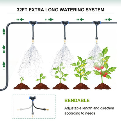 Greenhouse with Watering System, 10X6.6X6.6 Outdoor Greenhouse