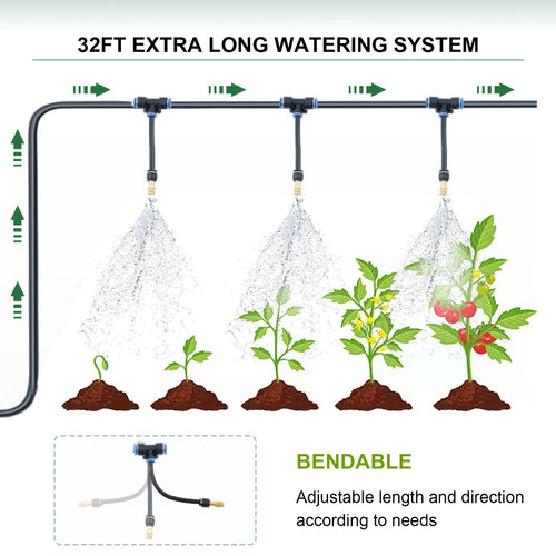 Greenhouse with Watering System, 10X6.6X6.6 Outdoor Greenhouse