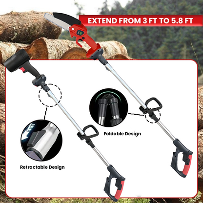 3-in-1 Cordless Pole Saw, Chainsaw & Leaf Blower – 5.8ft Telescopic Pole, 2 Batteries, for Tree Trimming, Gardening & Landscaping