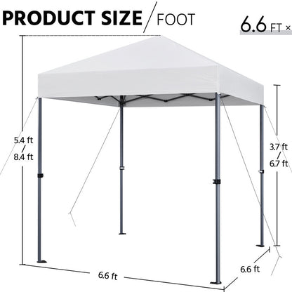 Pop Up Canopy One-Push Lock UPF 50+ Height Adjustable Instant Canopy Tent with Roller Bag, Guy Lines & Ground Anchors for Party, Wedding, Backyard & Commercial Events