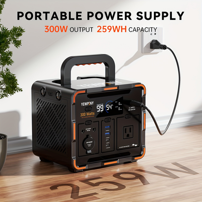 Outdoor Power Station 300W / 600W Fast Charging | 259Wh 599Wh Lithium Solar Generator AC DC USB | Camping Hunting Home Power Outage Backup