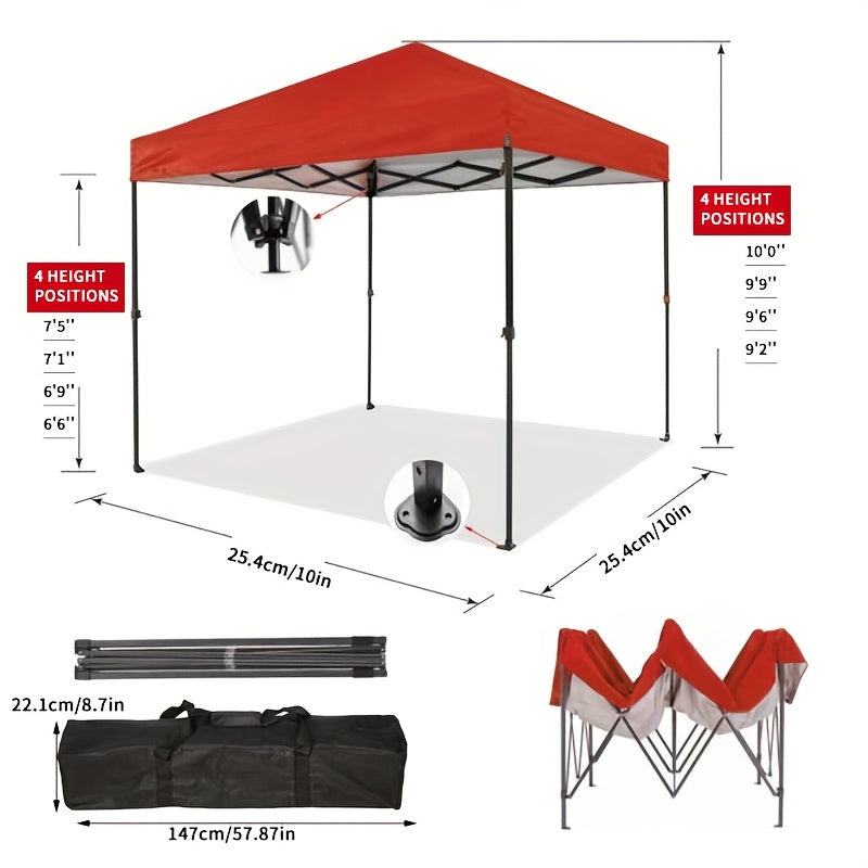 Sun Shelter 10x10 FT Pop Up Canopy Camping Party Tent 100 Sq Ft