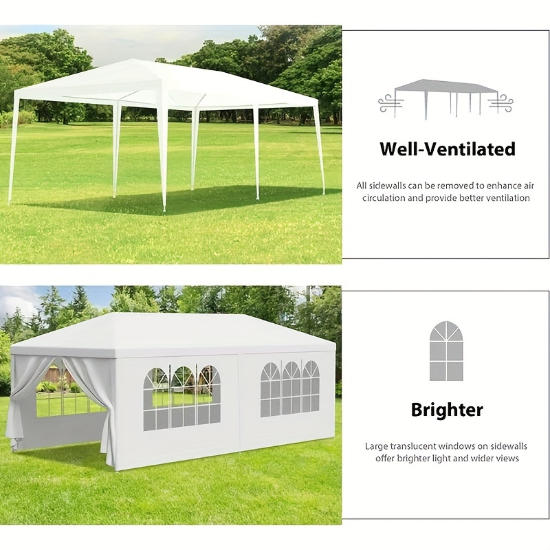 Party Tent 10x20 Outdoor Canopy Gazebo 6 Removable Sidewalls Wedding