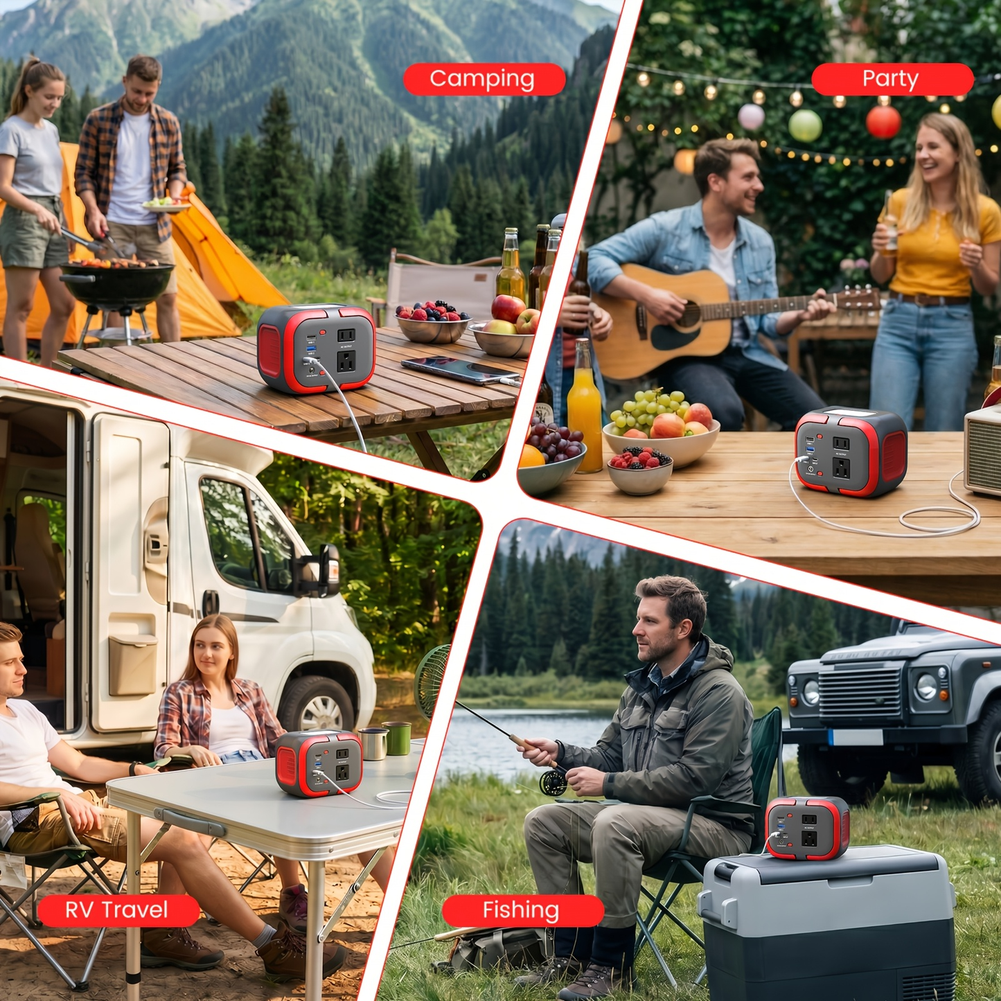 Battery Power Station 120W 97.68Wh 26400mAh Portable Backup with AC Outlet USB-C QC USB-A DC for Camping RV Travel Emergency Home Blackout Outdoor