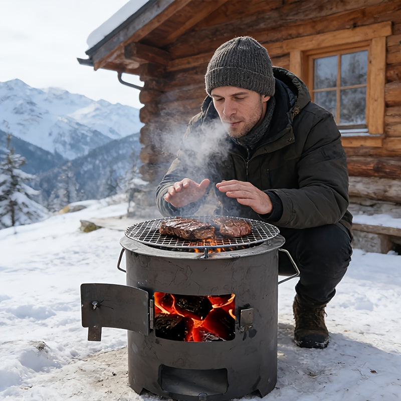 Wood Burning Stove | Portable Camping Charcoal BBQ Cooking Tea Heating