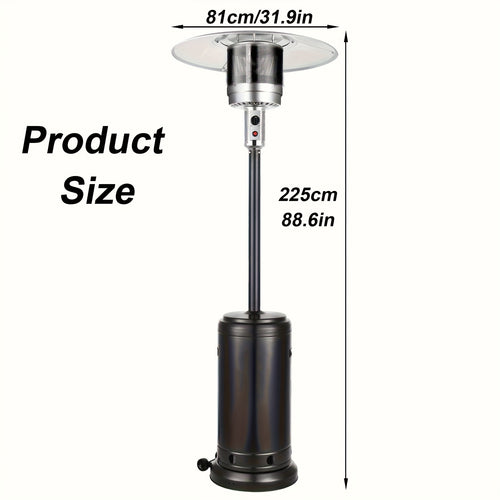 Propane Patio Heater 47000 BTU Outdoor Standing Heater with Wheels, 18-Foot Heating Radius, Fast Heat in 1 Min, Auto Shut-Off, Triple Protection for Patio Garden Deck Backyard Balcony