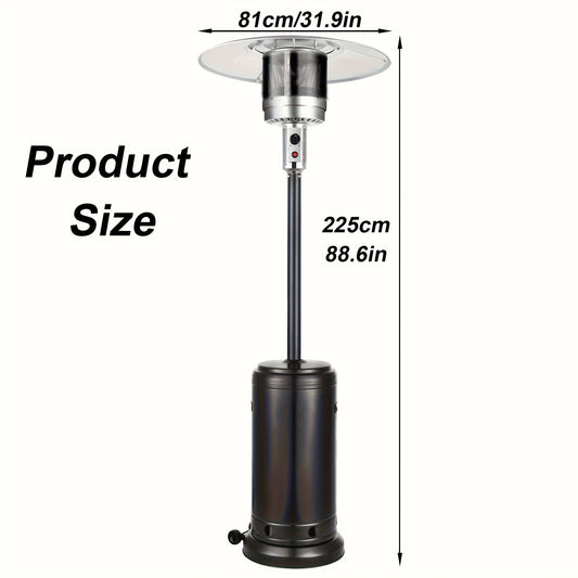 Propane Patio Heater 47000 BTU Outdoor Standing Heater with Wheels, 18-Foot Heating Radius, Fast Heat in 1 Min, Auto Shut-Off, Triple Protection for Patio Garden Deck Backyard Balcony