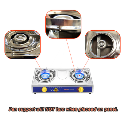 Propane Camping Stove Single & Double Burner – Stainless Steel Gas Cooker with Auto Ignition for Outdoor Cooking, Camping, Fishing, Hiking, Garden BBQ & Tailgate – Portable Camp Kitchen Burner