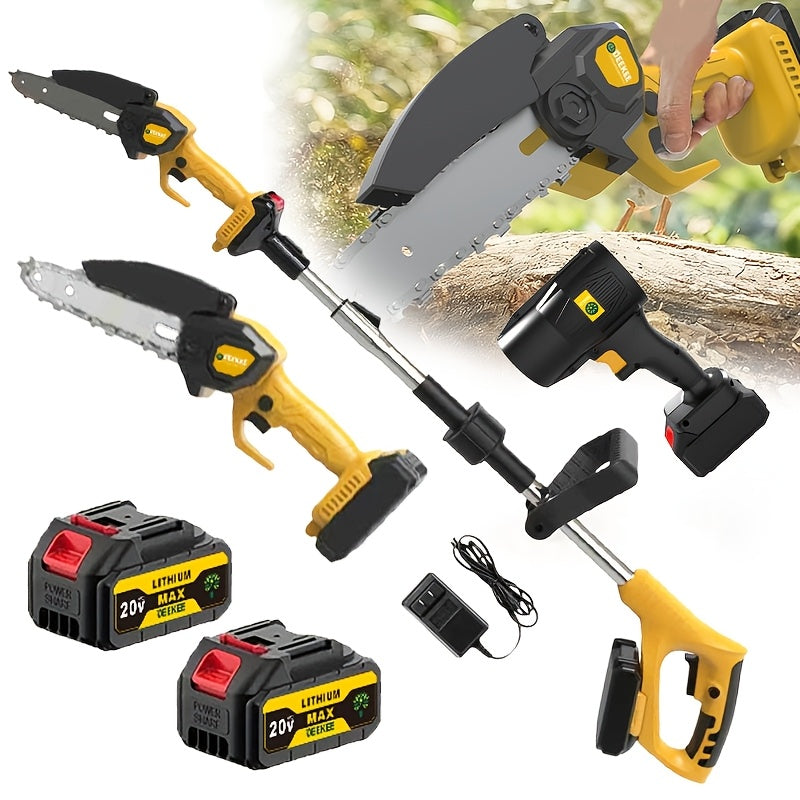 3-in-1 Cordless Pole Saw, Chainsaw & Leaf Blower – 5.8ft Telescopic Pole, 2 Batteries, for Tree Trimming, Gardening & Landscaping