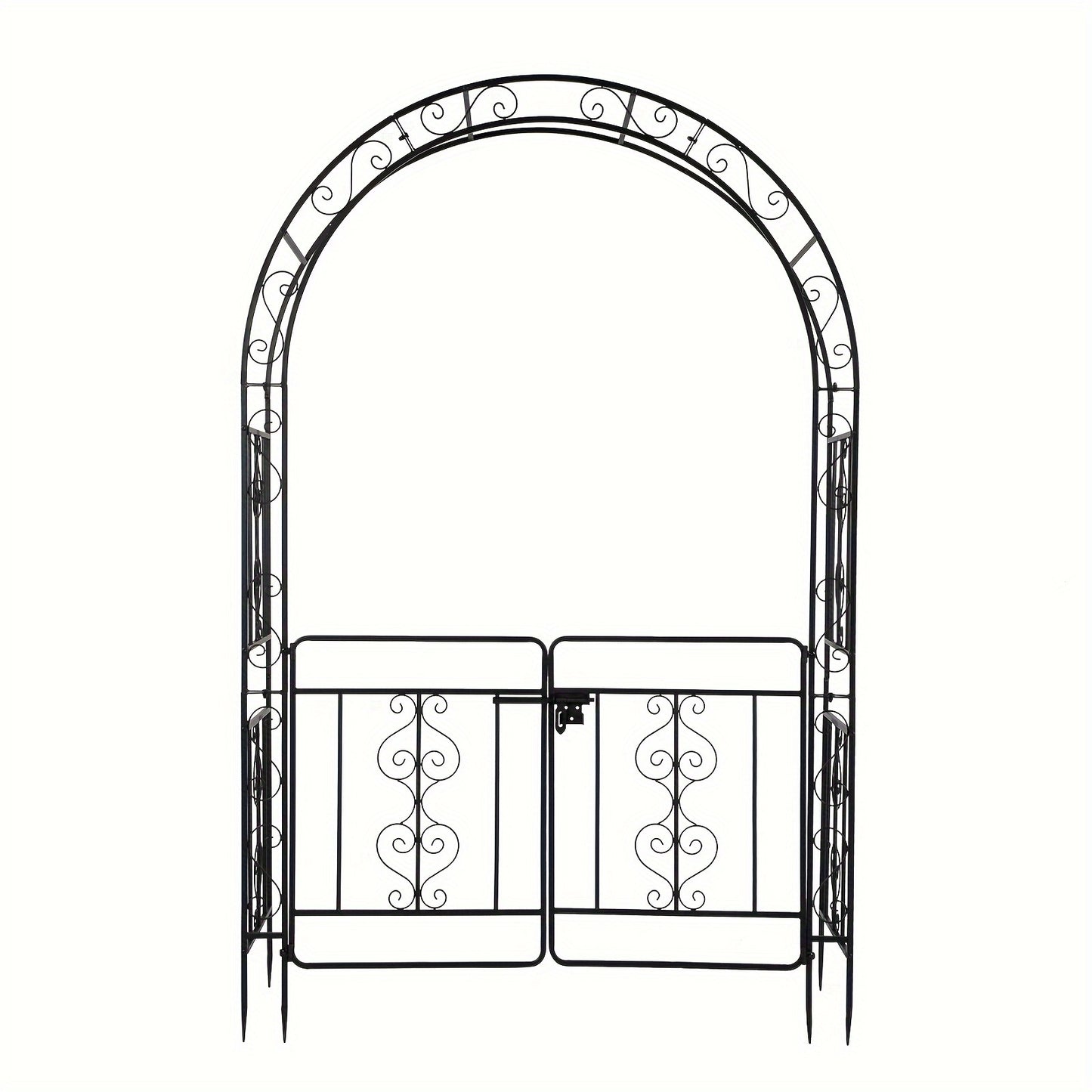 Wrought Iron Garden Arch 7ft Rustproof Rose Trellis Multi-Style