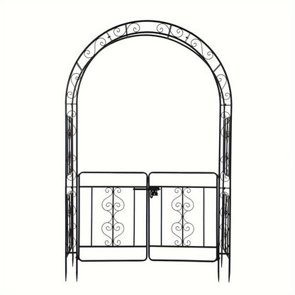 Wrought Iron Garden Arch 7ft Rustproof Rose Trellis Multi-Style