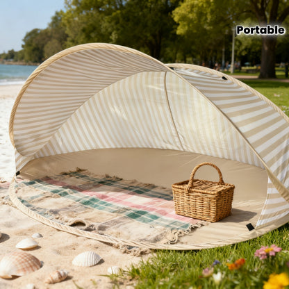 Beach Tent Pop Up 2 Person Instant Setup Sun Shelter UV Protection Portable Canopy Awning for Beach Camping Picnic Park Family Outdoor Shade Quick Open Foldable