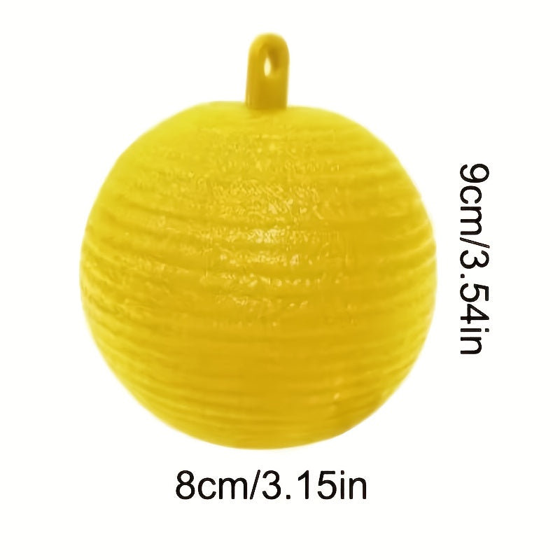 Sticky Fly Balls Hanging Trap – Fruit Fly & Insect Glue Ball for Orchard Garden Farm Indoor Outdoor Use, 5 Pack Yellow