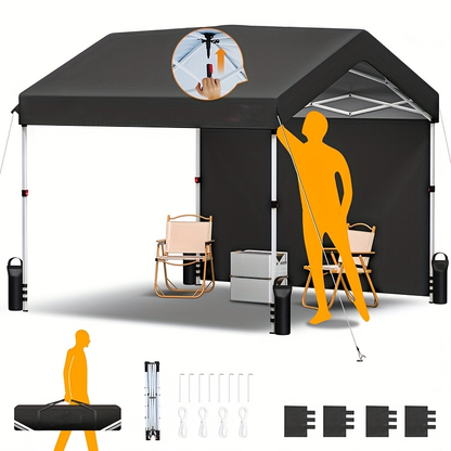 Pop Up Canopy Tent 10x10 FT 1-Key Center Lock 3 Heights Carry Bag