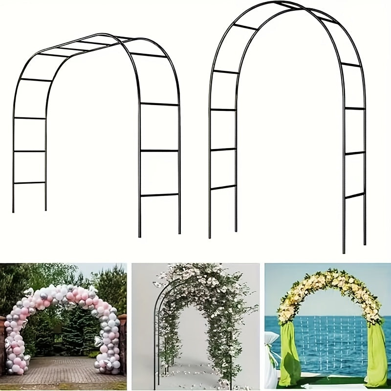 Metal Garden Arch Heavy-Duty Steel Frame Adjustable Climbing Plant Trellis