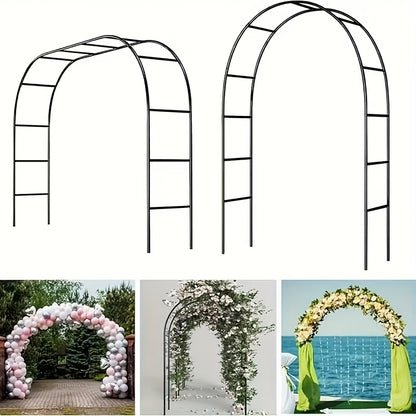 Metal Garden Arch Heavy-Duty Steel Frame Adjustable Climbing Plant Trellis