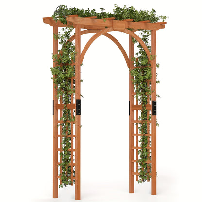Cedar Wood Arbor 84" Double Lattice Garden Arch Pergola Trellis