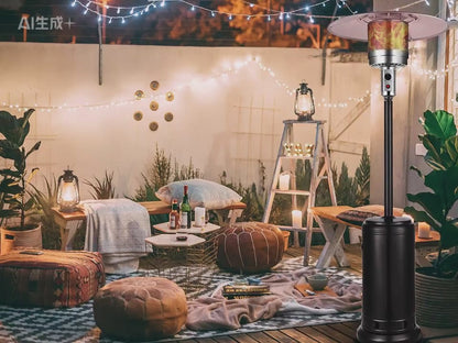 Propane Patio Heater 47000 BTU Outdoor Standing Heater with Wheels, 18-Foot Heating Radius, Fast Heat in 1 Min, Auto Shut-Off, Triple Protection for Patio Garden Deck Backyard Balcony