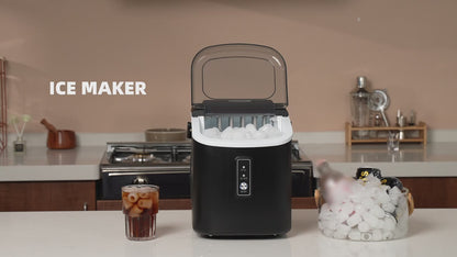 Portable Ice Maker Machine 26-29 Lbs Bullet Ice Self-Cleaning Countertop