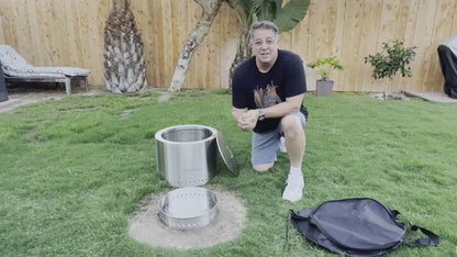 Smokeless Fire Pit 20 Inch 304 Stainless Steel Wood Burning Firepit for Outside with Carry Bag, Removable Ash Pan & Efficient Combustion for Backyard Patio Camping