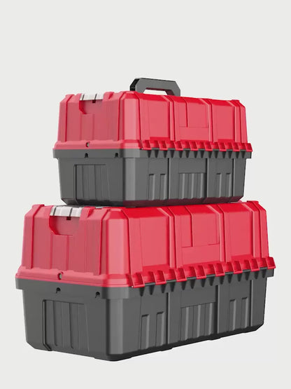 Portable Toolbox Organizer with Tray & Dividers – 17/21 Inch Heavy-Duty 3-Layer Folding Tool Storage Box for Home, Garage & Workshop