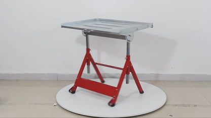 Steel Workbench with Wheels, Portable Welding Table Height-Adjustable 30"x20" Heavy Duty Steel Work Table for Garage Workshop Fabrication