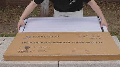 100W Solar Panel 12V High Efficiency Monocrystalline Photovoltaic Module for Off-Grid System RV Boat Home Commercial Street Hotel Shopping Mall Venue Power Generation